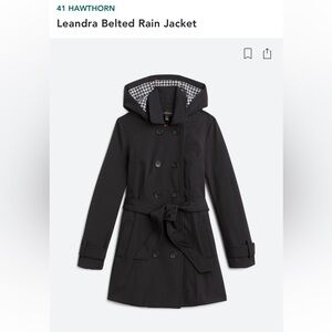 41 Hawthorne Leandra Belted Rain Jacket black small
